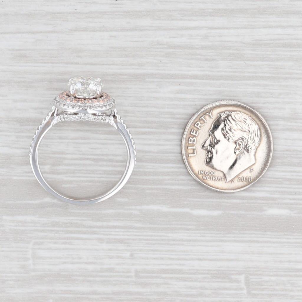 1,70 Karat Diamant Halo Verlobungsring 14k Weißgold GIA rund VS1 XXX Größe 6,5 3