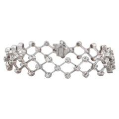 1,70ctw Diamant-Gitter-Armband 14k Weißgold 6,75" 10,5mm