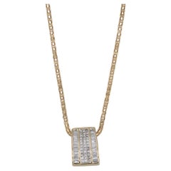 1.70ctw Diamond Slide Pendant Necklace 14k Yellow Gold 18.5" Bismarck Chain
