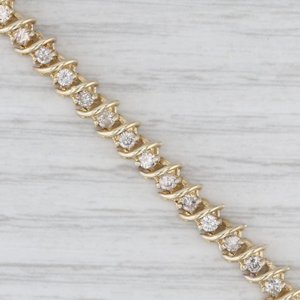 da uomo o donna Bracciale tennis con diamanti da 1,70 carati in oro giallo 14k 5,25