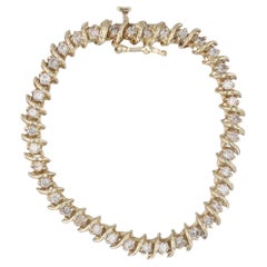 Bracciale tennis con diamanti da 1,70 carati in oro giallo 14k 5,25" 5,2 mm