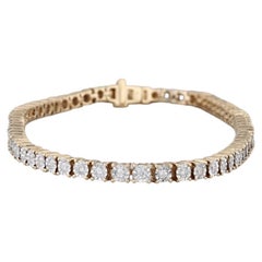 1.70ctw Diamond Tennis Bracelet 14k Yellow Gold 9" 3.8mm