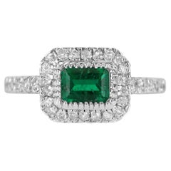 Anello di fidanzamento in oro con smeraldo colombiano e diamante da 1,70tcw 14K