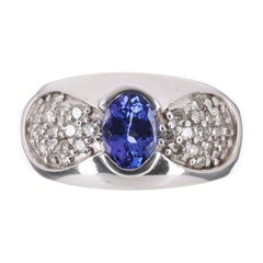 1,70tcw 14K natürlicher Tansanit & Diamant-Ringband mit Tansanit