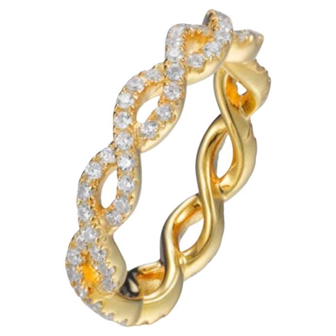 1.71 Carat Cubic Zirconia Gold Plated Full Eternity Entwined Band Wedding Ring