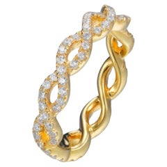1.71 Carat Cubic Zirconia Gold Plated Full Eternity Entwined Band Wedding Ring