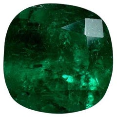Esmeralda colombiana verde muzo oscuro de 1,71 quilates 8x8 - Gema genuina de mayo talla cojín