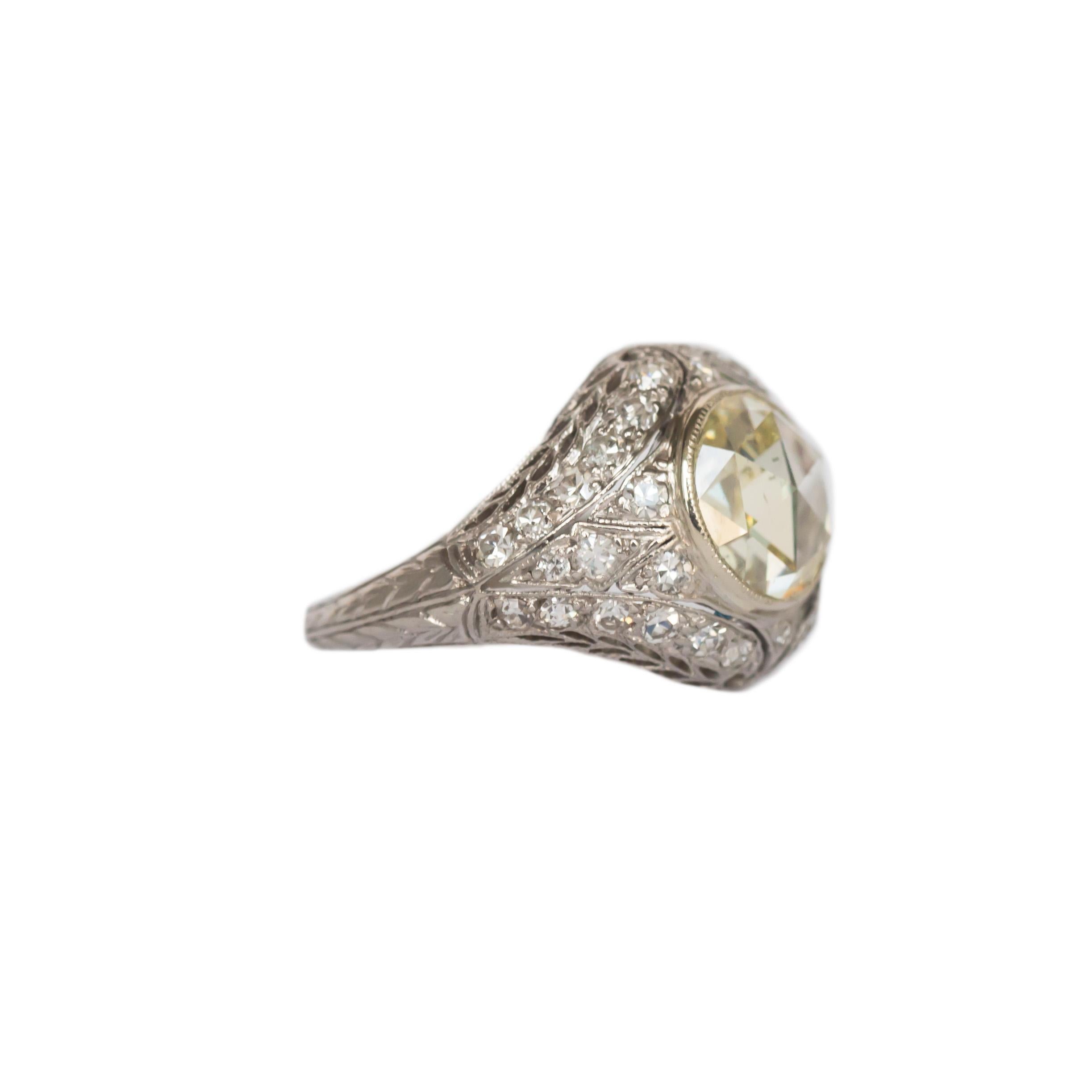 Edwardian 1.71 Carat Diamond Platinum Engagement Ring For Sale