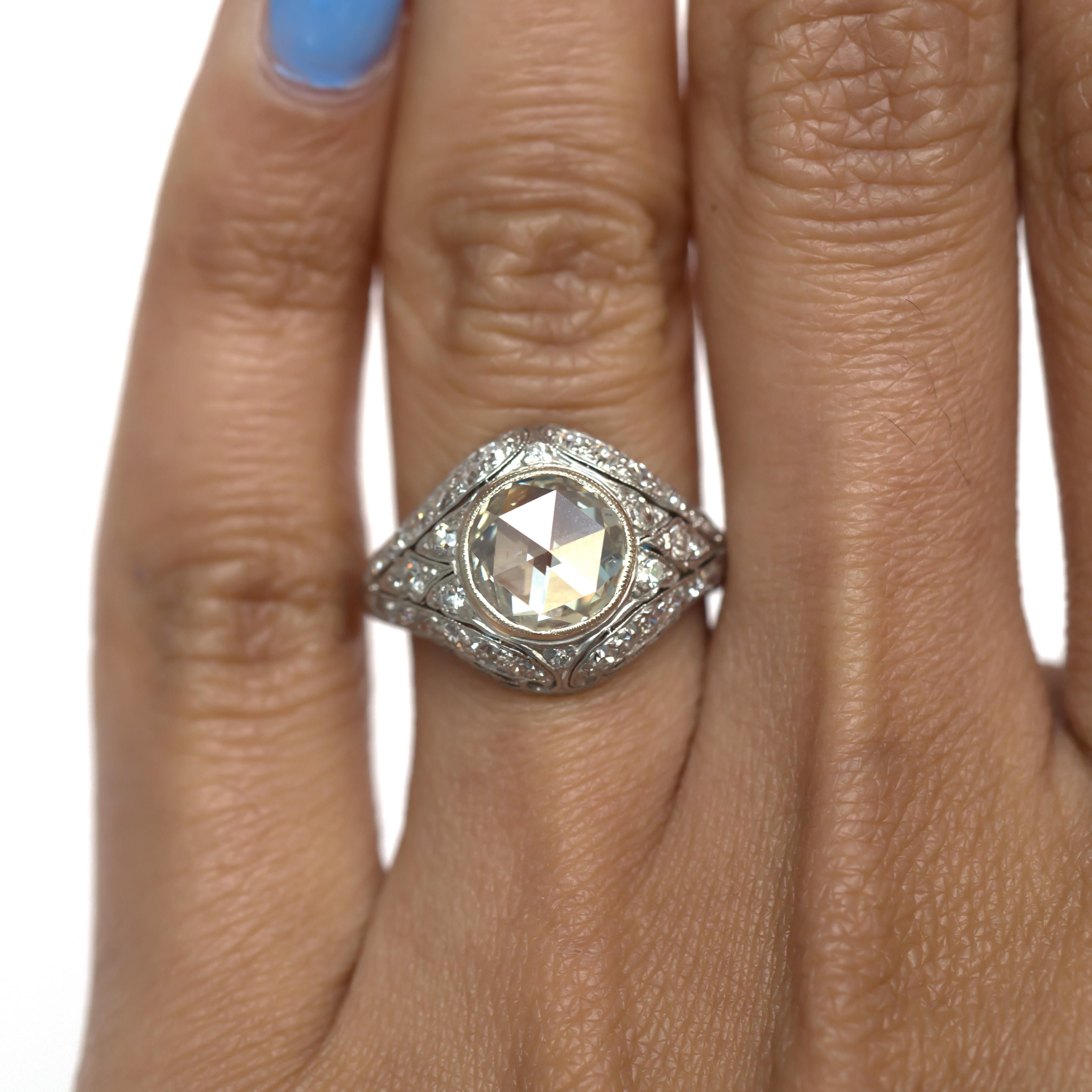 1.71 Carat Diamond Platinum Engagement Ring For Sale 1
