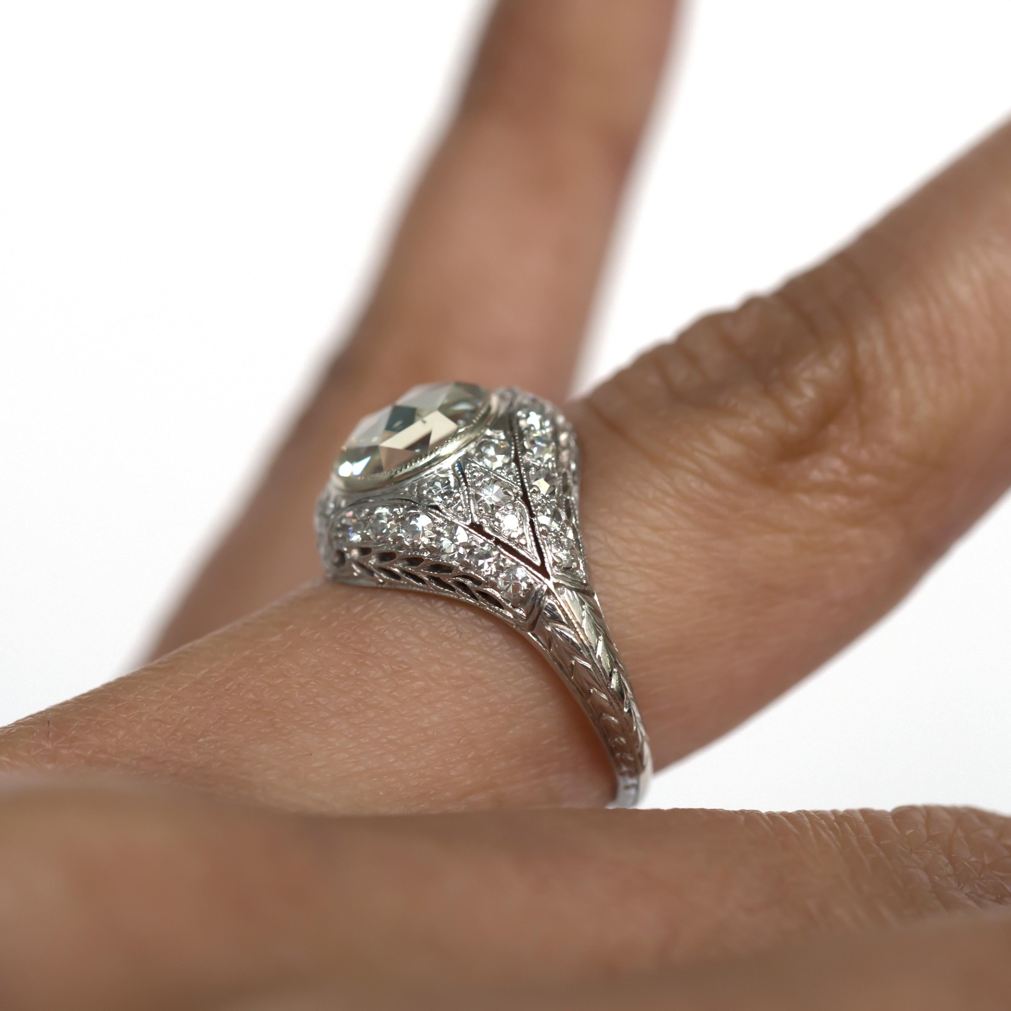 1.71 Carat Diamond Platinum Engagement Ring For Sale 2