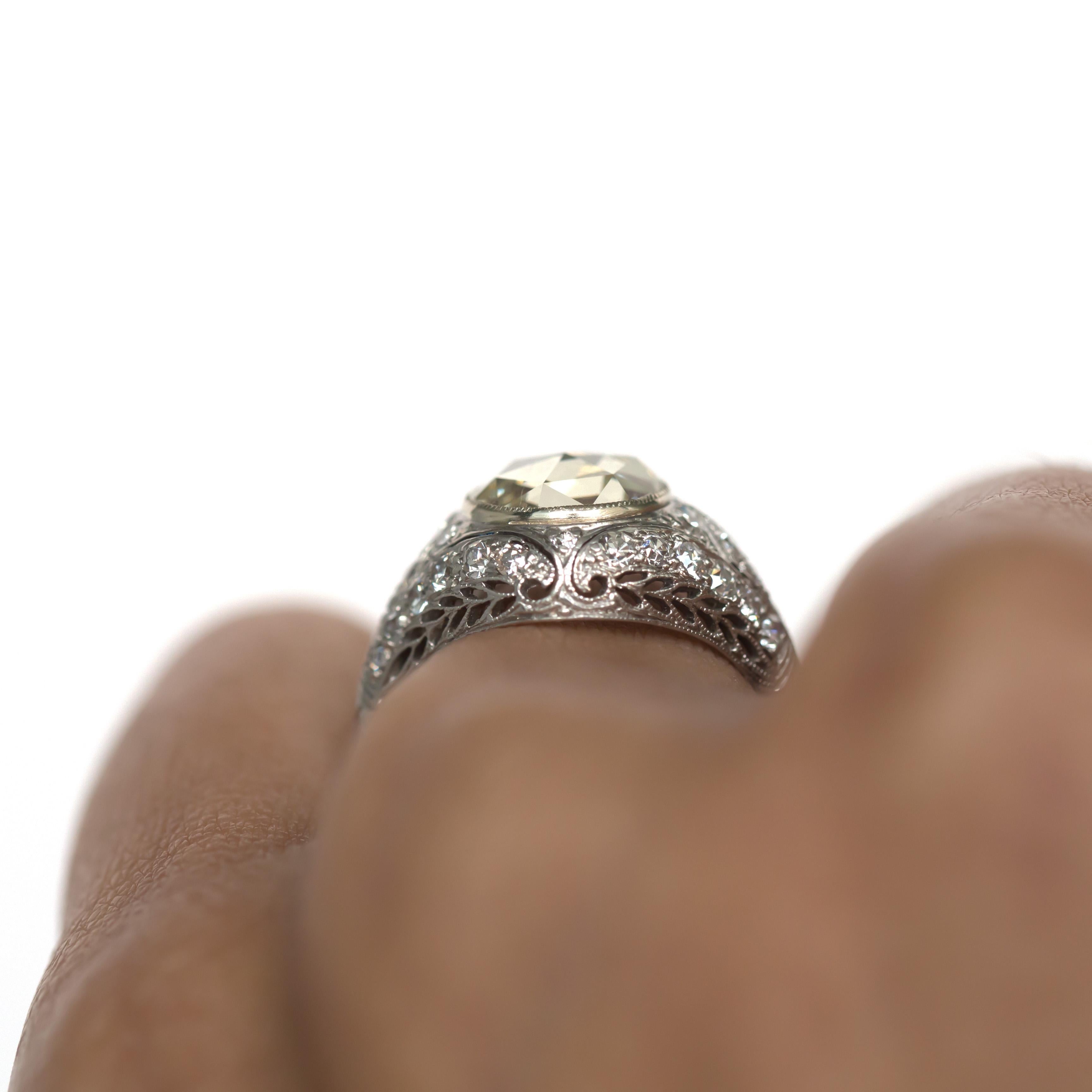 1.71 Carat Diamond Platinum Engagement Ring For Sale 3