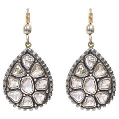 1.71 Carat Diamond Teardrop Earrings in Art-Deco Style