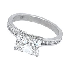1.71 Carat GIA-Certified H-VS2 Radiant-Cut Diamond in Platinum Engagement Ring