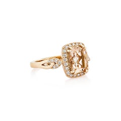 Sunita Nahata Morganite 1.71ct. Fancy Ring in 18KRG with White Diamond.