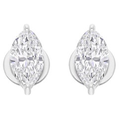 1.71 Karat SI Reinheit HI Farbe Marquise Diamant-Ohrringe 18 Karat Weißgold