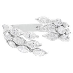1.71 Carat SI Clarity HI Color Marquise Diamond Wrap Ring 14 Karat White Gold