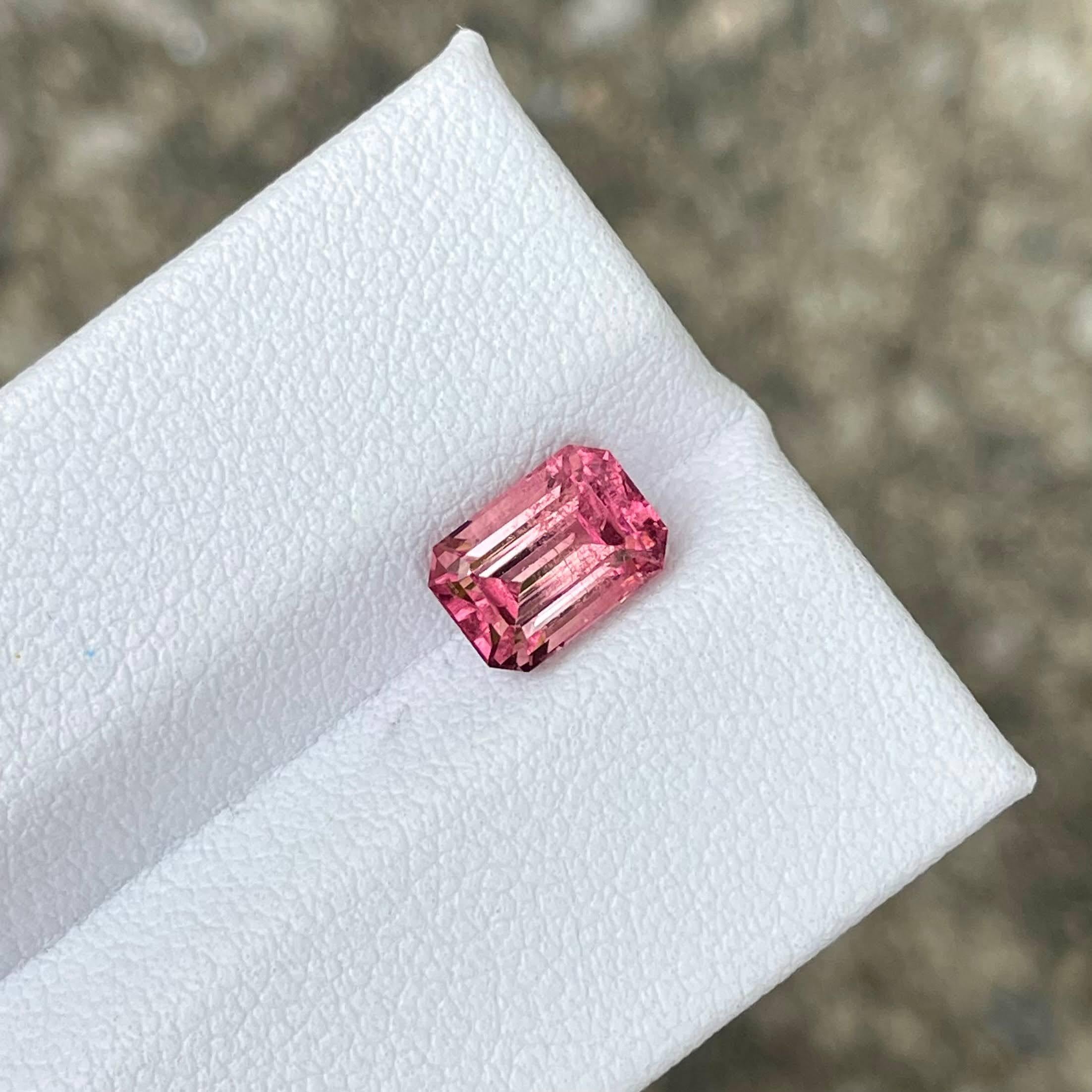 Pierre tourmaline rose bicolore taille émeraude afghane 1,71 carat Neuf - En vente à Bangkok, TH