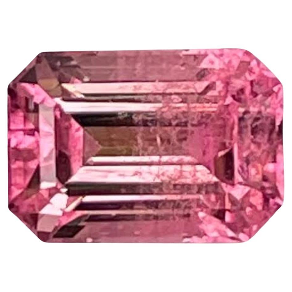 Pierre tourmaline rose bicolore taille émeraude afghane 1,71 carat