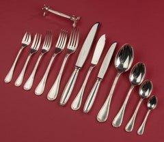 171-Piece Cutlery Set - Christofle - Silver Plated - Rubans Croisés - Complete