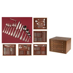 171-Piece Cutlery Set - Christofle - Silver Plated - Rubans Croisés - Complete