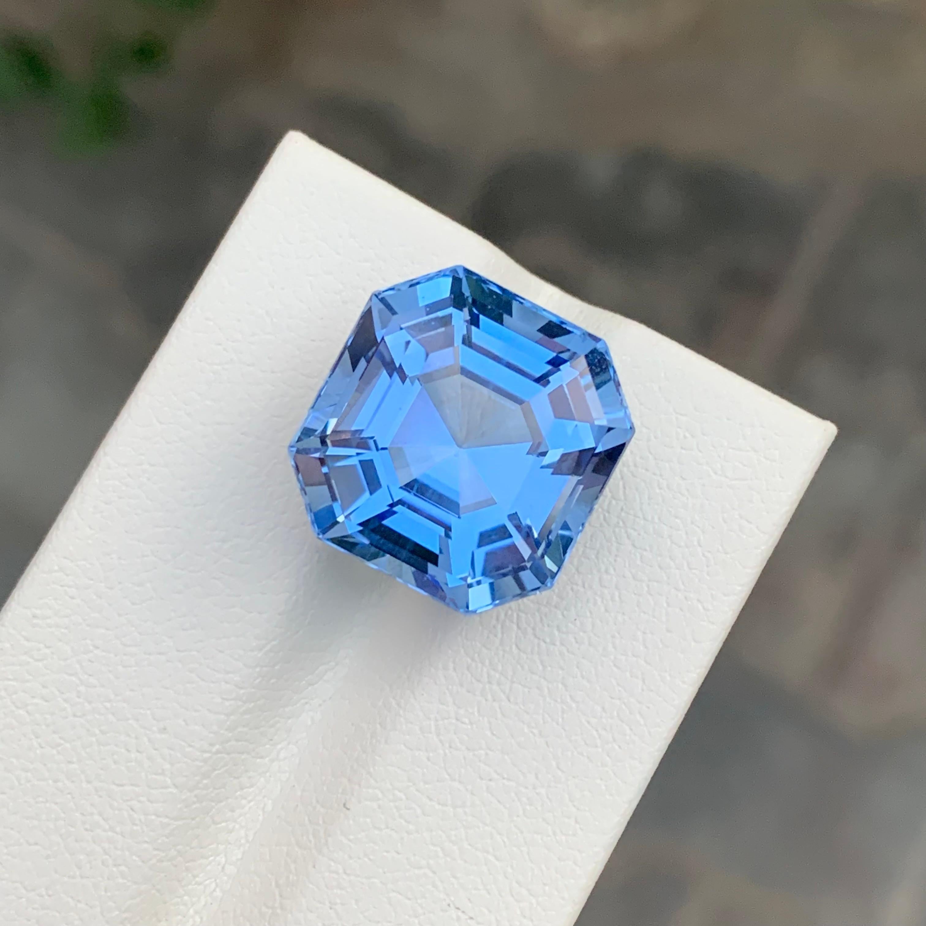 17,10 Karat Erstaunlich Facettierter Aquamarin Goshenit Oktagon Form Edelstein für Damen oder Herren im Angebot
