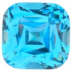 17.10 Carat Natural Loose Blue Topaz Cushion Shape Gemstone