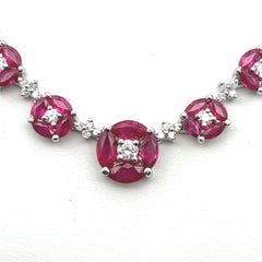 17.10 carats Ruby and 3.25 carats Diamond Necklace