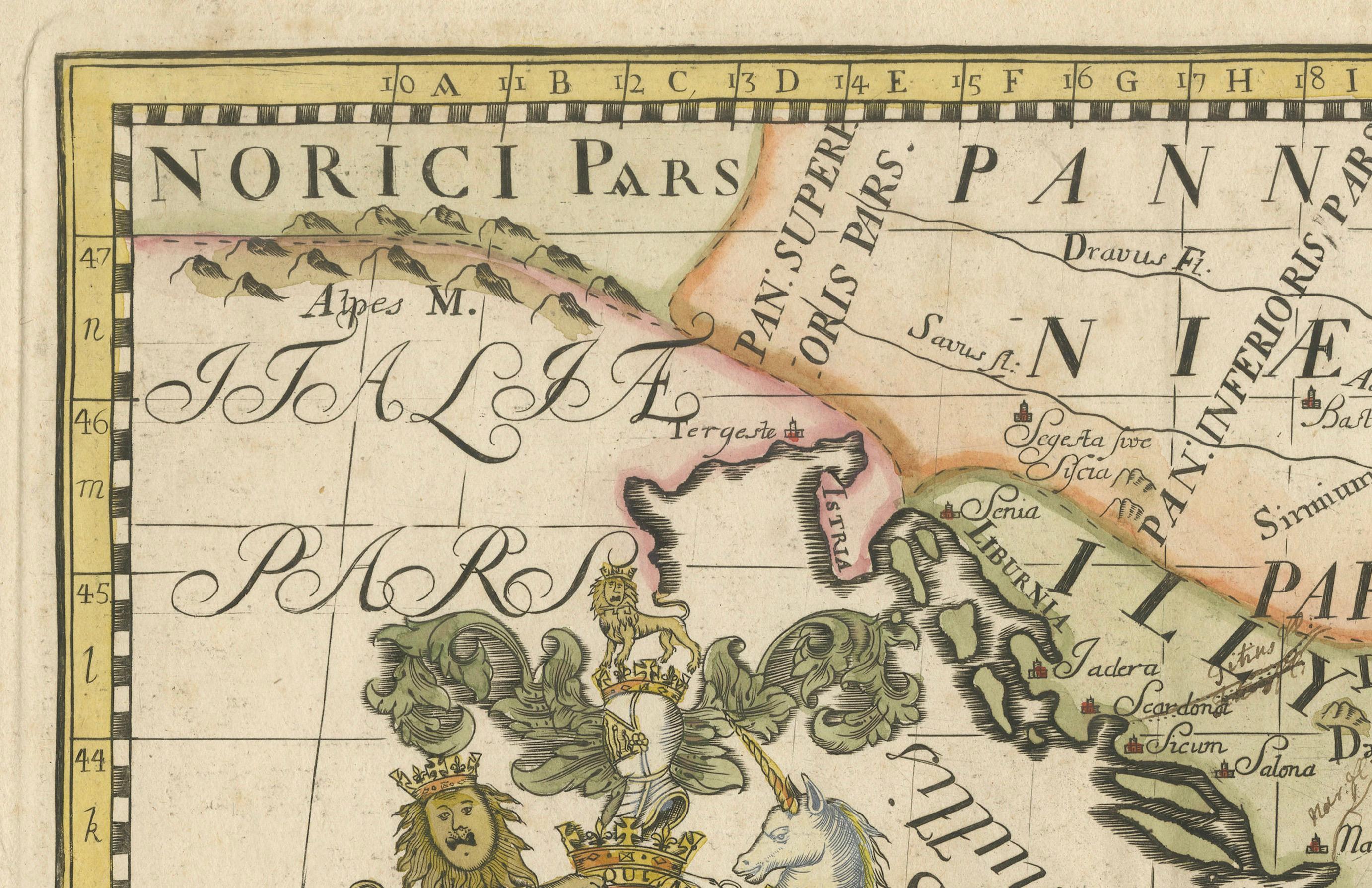 Edward Wells, 1710, carte détaillée de la Grèce antique avec cartouche orné en vente 3