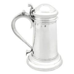 Ancienne carafe en argent standard Queen Anne Britannia de 1711