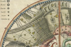 1711 Star Chart of Southern Sky with Mythical Constellations and Exotic Animals