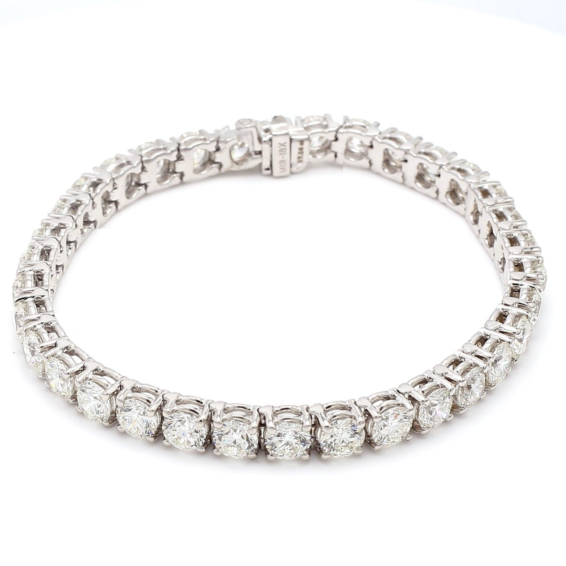 Taille ronde Bracelet en platine I-VVS1-VS1 avec diamants ronds brillants de 17,14 carats en vente