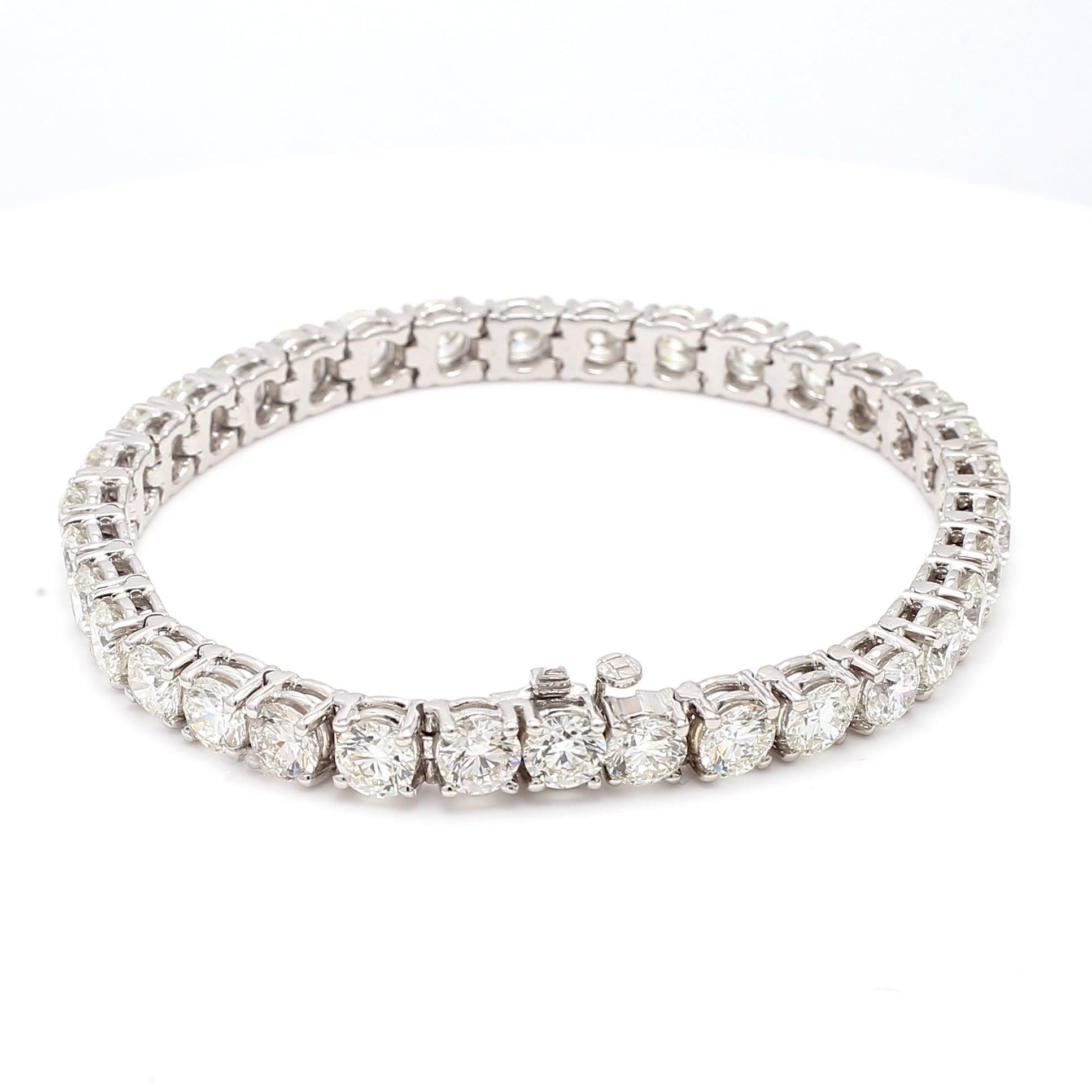 Bracelet en platine I-VVS1-VS1 avec diamants ronds brillants de 17,14 carats Excellent état - En vente à New York, NY