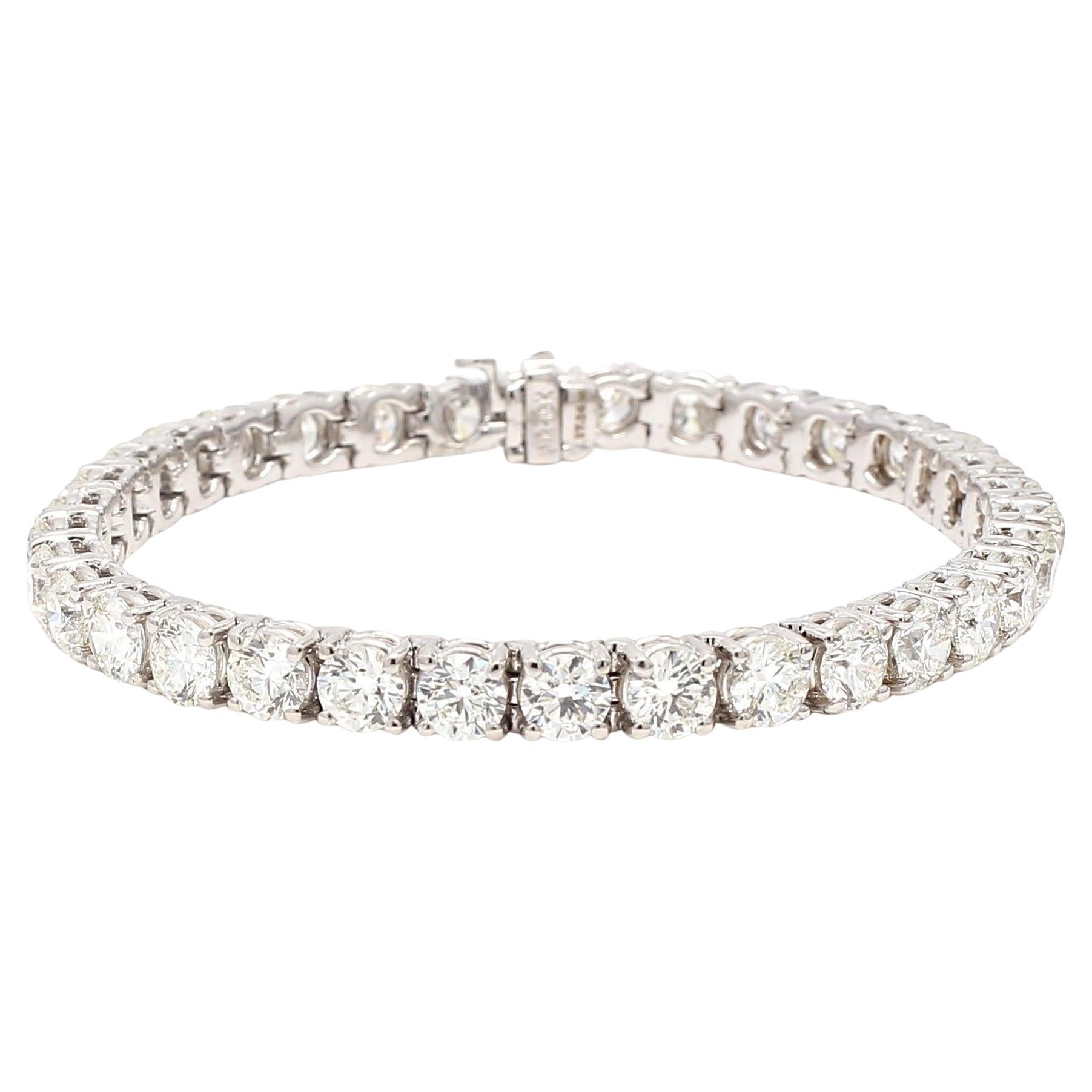 17.14 Carat Round Brilliant Shape I-VVS1-VS1 Diamond Platinum Bracelet