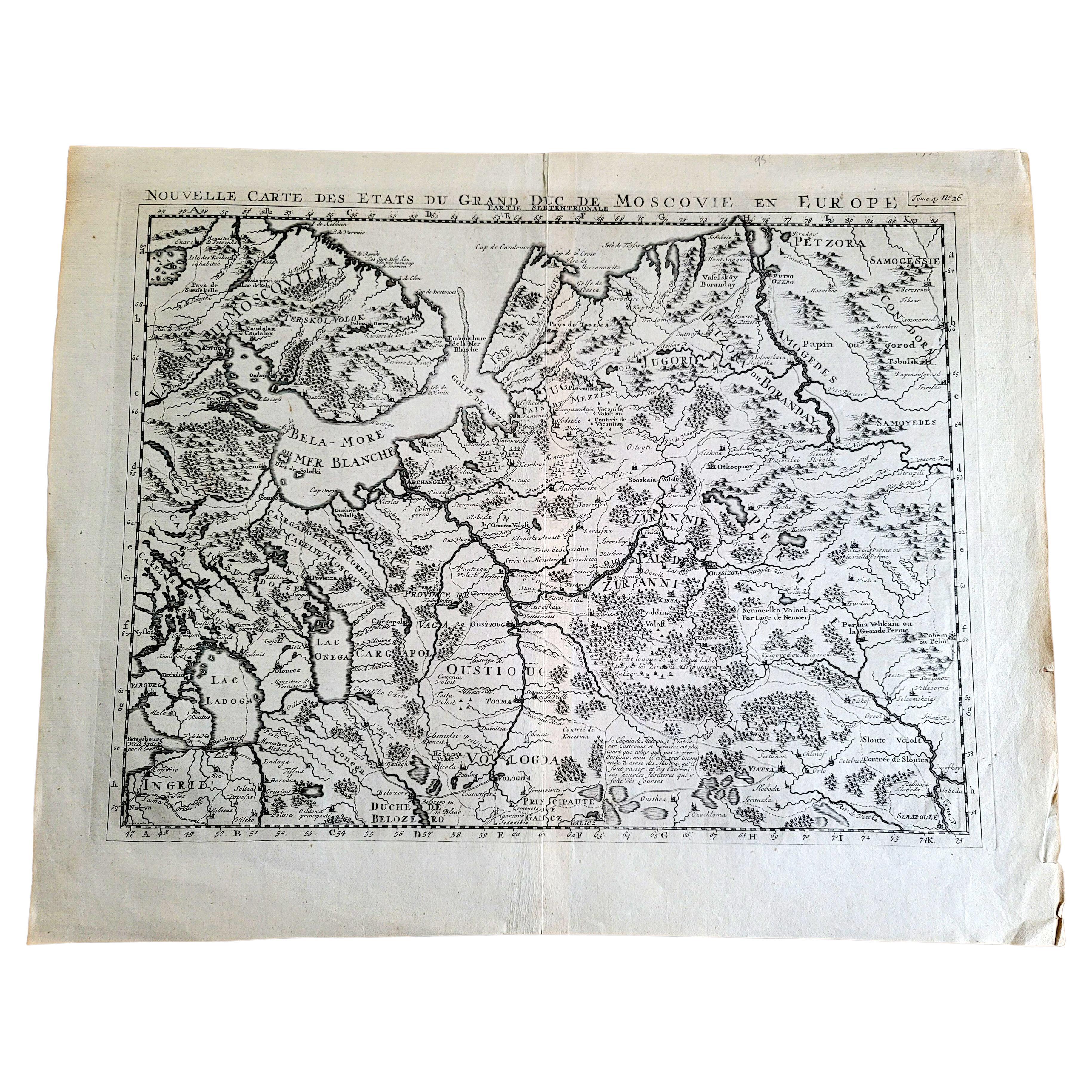 1714 Henri Chatelain "Nouvelle Carte Des Etatas Du Grand.Duc De Mos Moscovie Eur For Sale