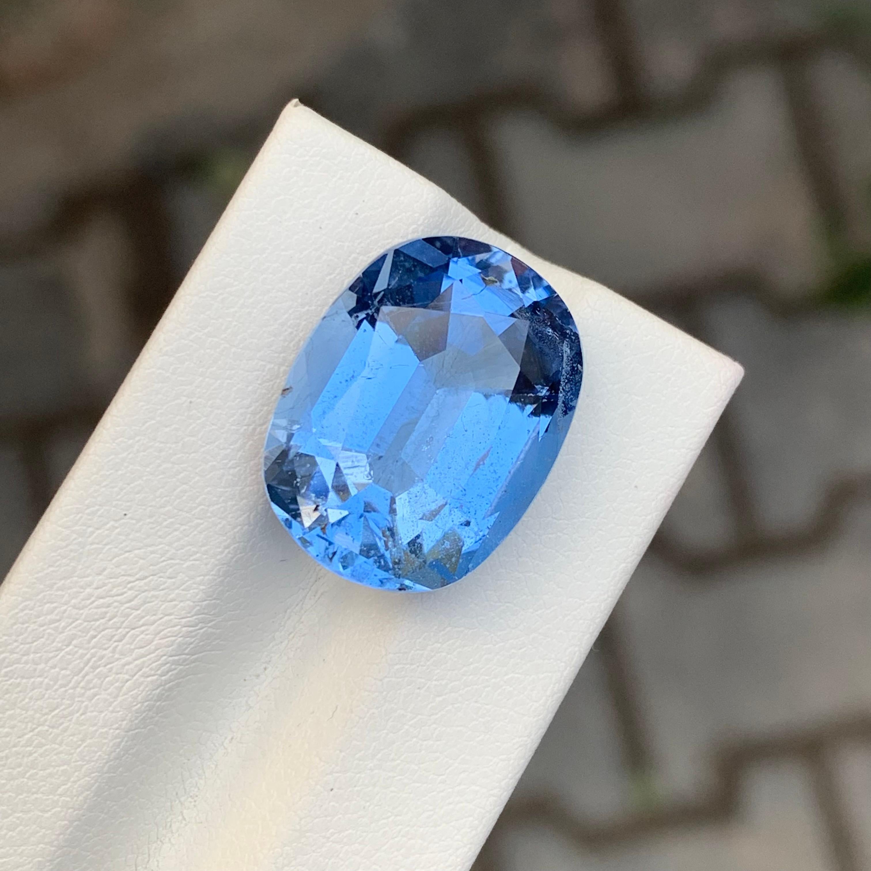 Cushion Cut 17.15 Incredible Loose Aquamarine Goshenite Oval Shape Gem