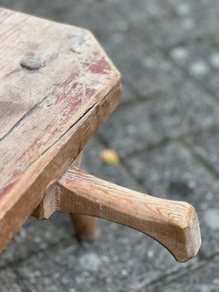 1715 Swedish pesant stool with a handle, unique piece