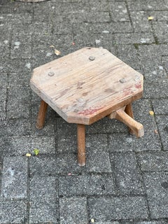 1715 Swedish pesant stool with a handle, unique piece