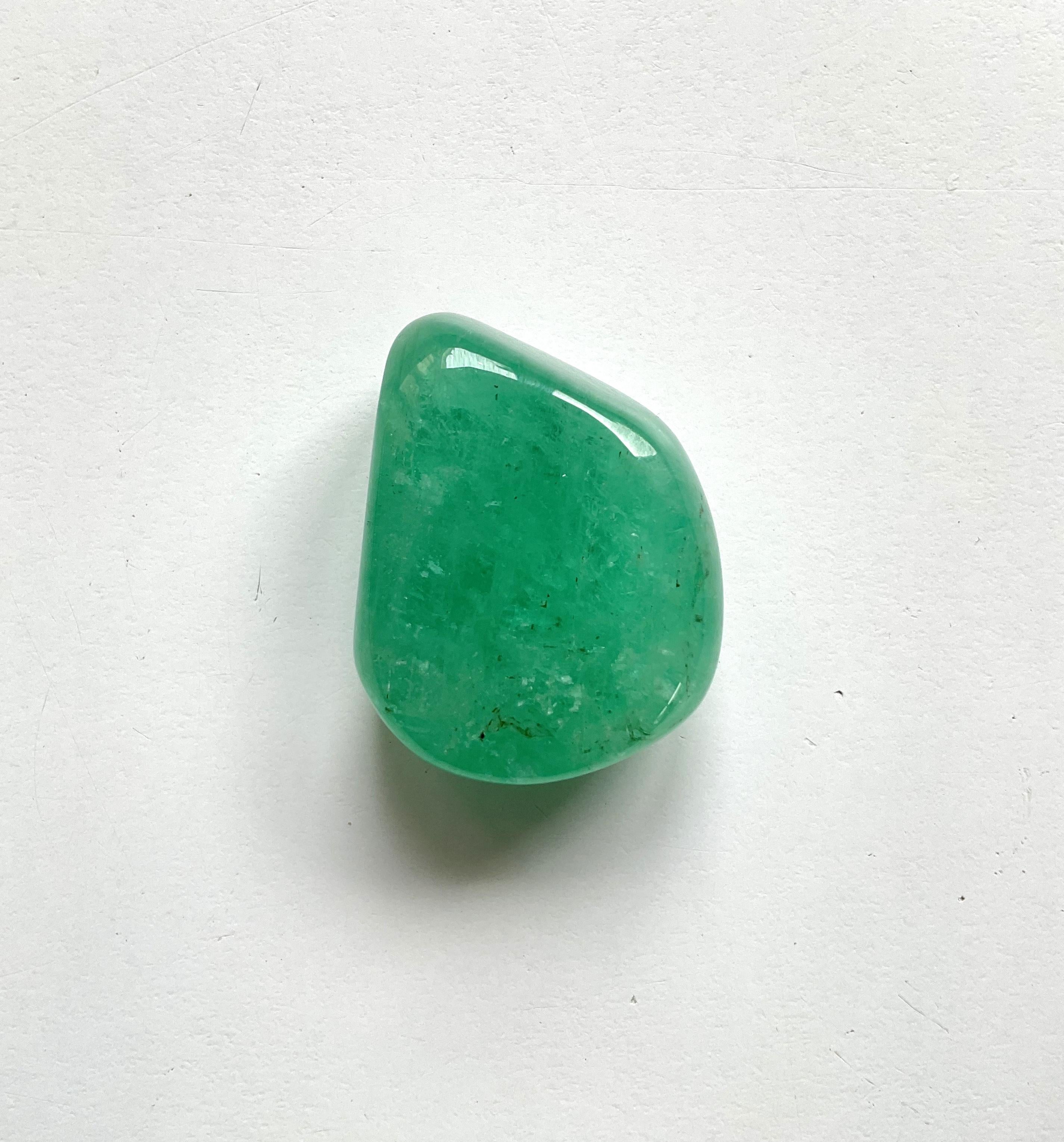 Women's or Men's 171.70 Carat Emerald Big Size Russian Tumbled Plain Natural Top Quality Gemstone For Sale