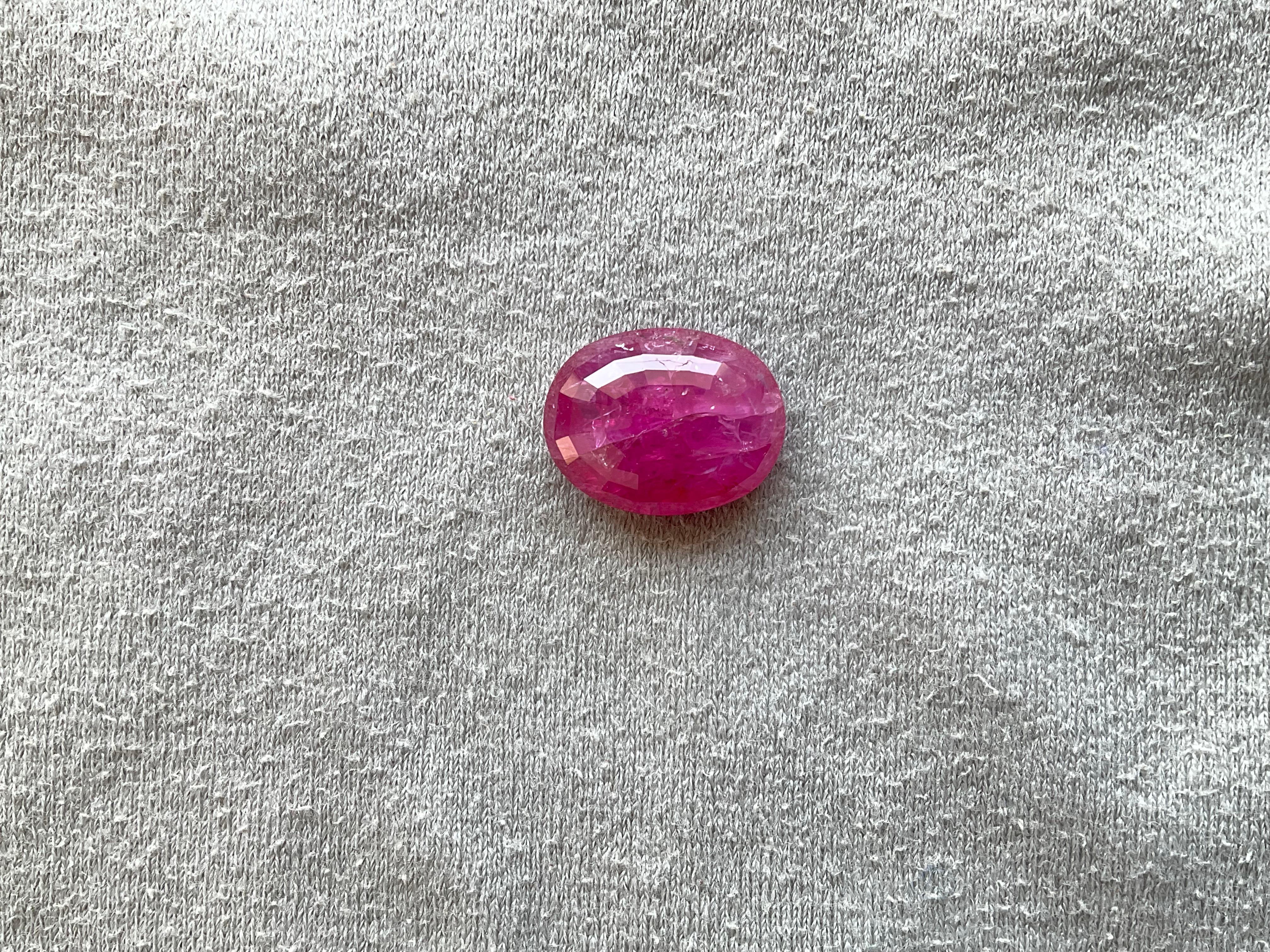 Art Deco 17.18 Carats Mozambique No-Heat Ruby Natural Oval Cutstone For Fine Jewelry Gem For Sale