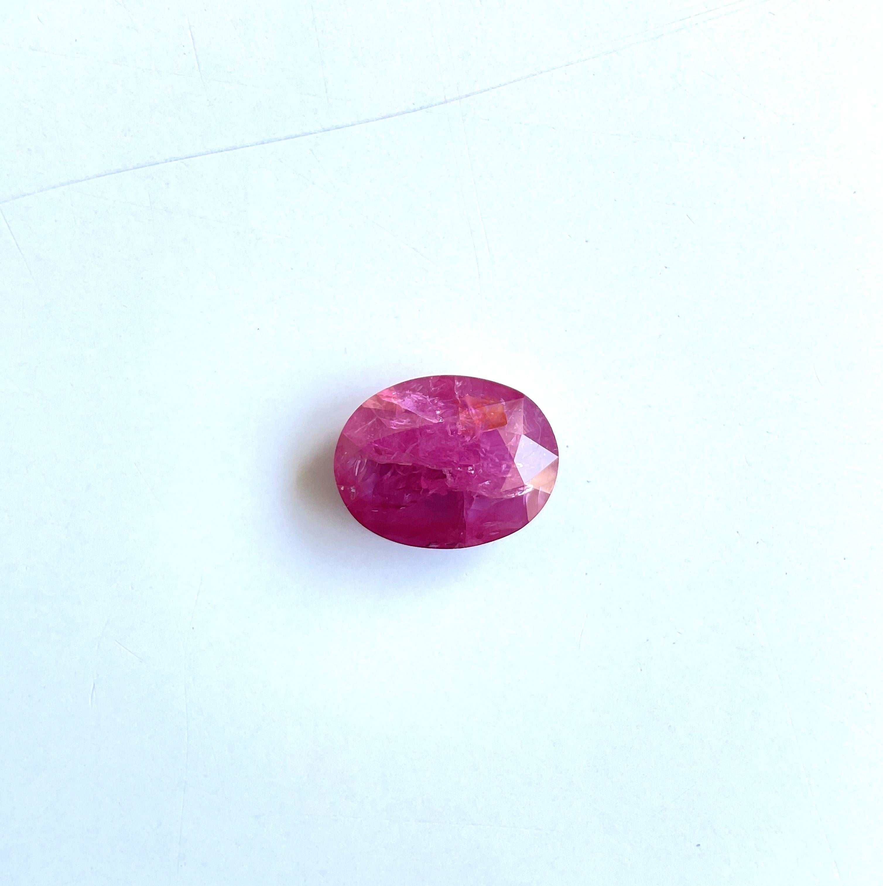 17.18 Carats Mozambique No-Heat Ruby Natural Oval Cutstone For Fine Jewelry Gem For Sale 2