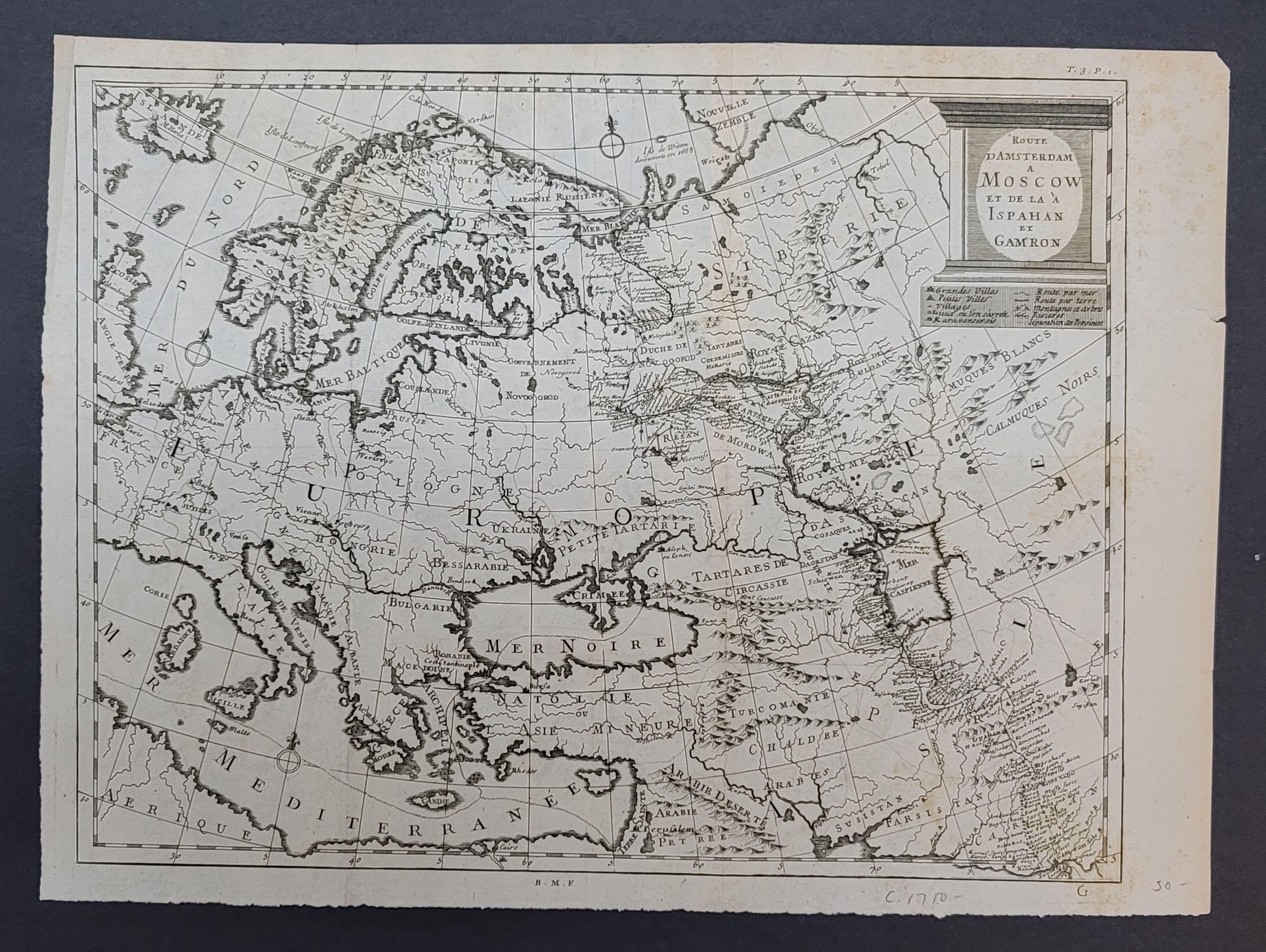 1718 Ides & Witsen map, entitled 

