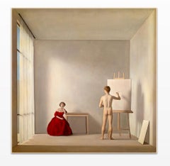 The painter and the model (1952) - Antonio Bueno - fin art print reproduction