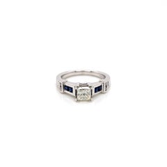 Anello da donna con zaffiro e diamante da 1.71 carati totali