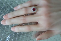 1.71Ct Burma Unheated Ruby ring With Diamond