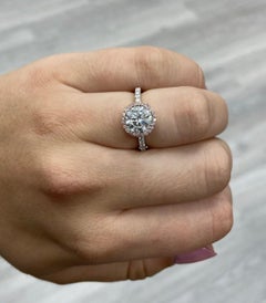 1.71ct Faint Blue Round VVS2 GIA Ring