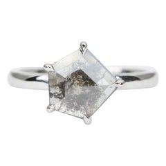 1.71ct Bague de fiançailles géométrique en or 14K avec diamants sel et poivre AD1686-58