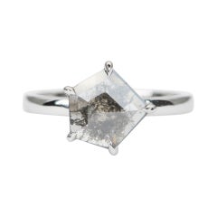 1.71ct Geometric Salt and Pepper Diamond 14k Gold Engagement Ring AD1686-58