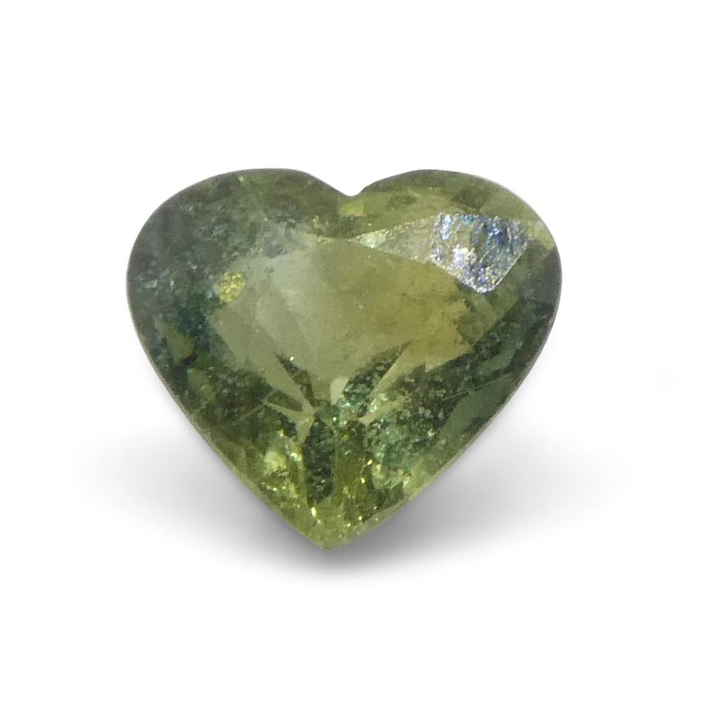 Saphir vert de Tanzanie en forme de cœur de 1,71 carat en vente 5