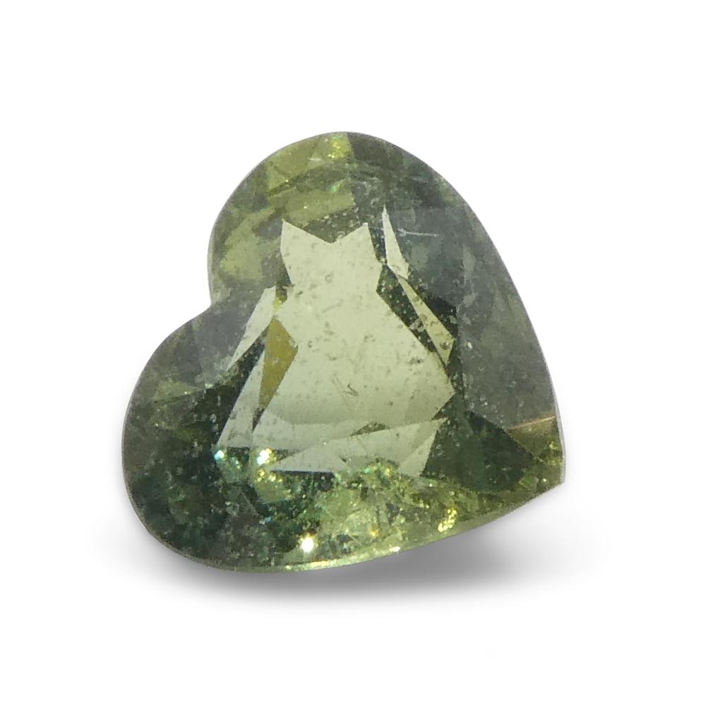 1.71ct Heart Shape Green Sapphire from Tanzania For Sale 4