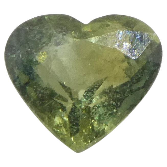 Saphir vert de Tanzanie en forme de cœur de 1,71 carat